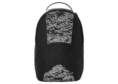 Pre-owned Sprayground Midnight Raceway Graffiti Backpack In Black/grey