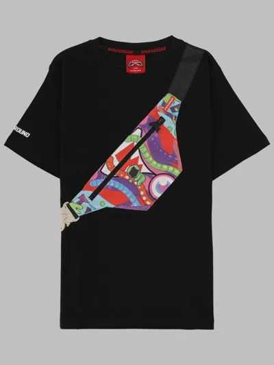 Sprayground Kids Graffiti Graphic Cotton T-shirt In Black