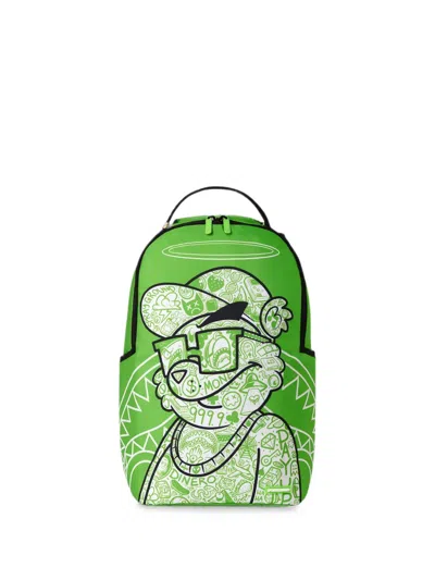 Sprayground Kids' Money Bear The Disruptor Doodle Backpack In Green