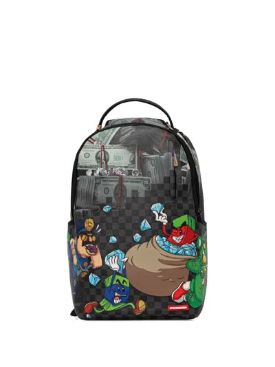 Sprayground Money-print Backpack In Black