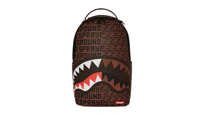Pre-owned Sprayground Money Shark Split Backpack In Brown