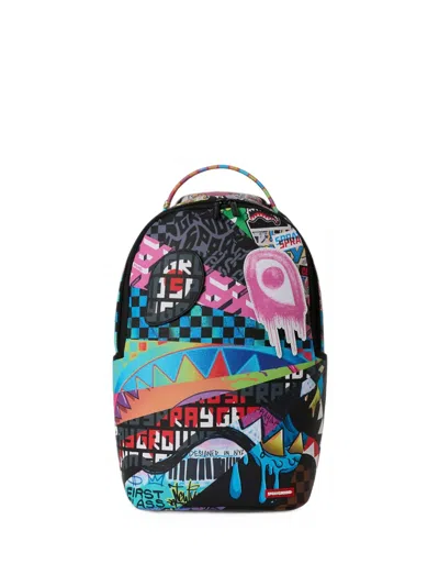 Sprayground Mood Mode 6 Removable Eyes Sunburst Backpack In Blue