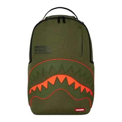Pre-owned Sprayground Nylon Shark Central Army Dlx-ripstop Backpack 'green' | Men's Size Onesize