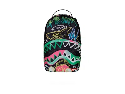 Pre-owned Sprayground Painted Punk Dlxr Backpack In Black