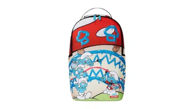 Pre-owned Sprayground Painting Smurfs Dlxr Backpack In Multi