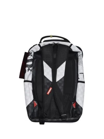 Sprayground Panda-print Checkered Backpack In White