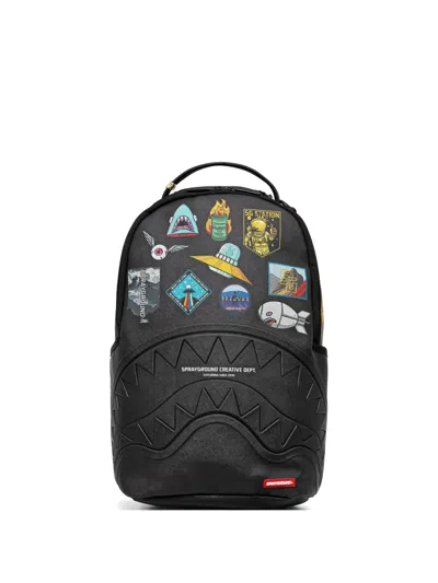 Sprayground Patches-print Backpack In Black