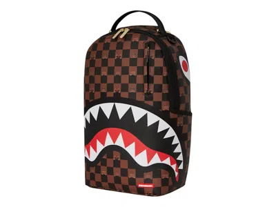 Pre-owned Sprayground Peeking Character Check Backpack Backpack In Black Brown