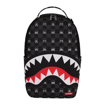 Pre-owned Sprayground Peeking Character Check Dlxsv Backpack 'black/white/red' | Men's Size Onesize