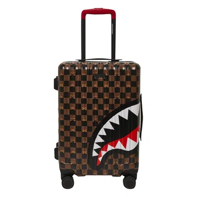 Sprayground Peeking Character Check Suitcase In Brown