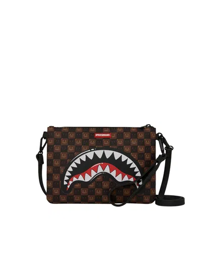 Sprayground Pochette Sharks In Paris Wtf Bubble Brown Check