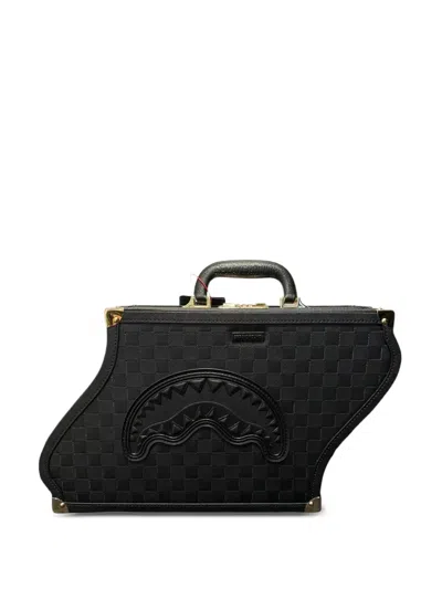 Sprayground Raised Check Shark Briefcase In Black