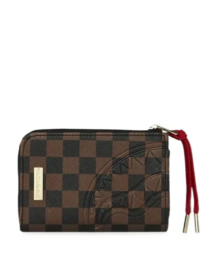 Sprayground Red Redemption Shark Zip-fastening Wallet In Brown