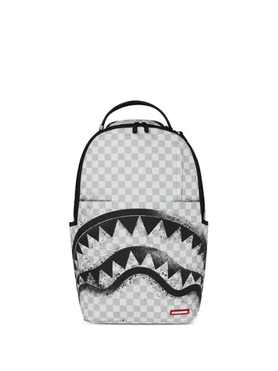 Sprayground Red Stencil Checkerboard Backpack In White