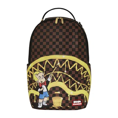 Pre-owned Sprayground Richie Rich Paint The Shark Gold Backpack 'multicolor' | Multi-color | Men's Size Onesiz