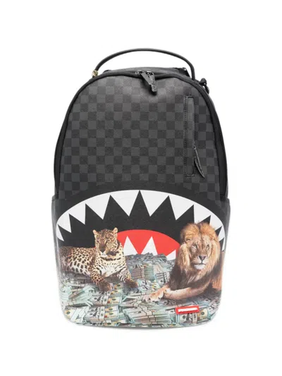 Sprayground Royal In$tinct Check-pattern Graphic-print Backpack In Black