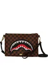 Sprayground Pochette Sawtooth Sharks In Paris Crossover In Brown