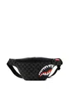 Sprayground 'sawtooth Sharks In Paris Crossover' Bum Bag In Black  In Black