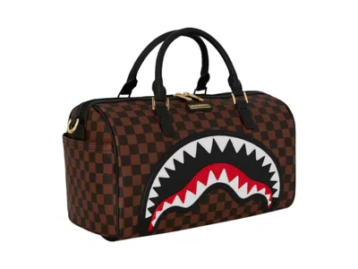 Pre-owned Sprayground Sawtooth Sharks In Paris Mini Duffle In Brown