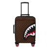 Sprayground Sawtooth Sharks In Paris Checkered Suitcase In Brown