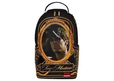 Pre-owned Sprayground Scarface I See Every Move Binoculars Tony Montana Backpack In Black/gold