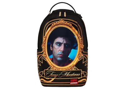 Pre-owned Sprayground Scarface I'm Tony Montana Backpack In Black/gold