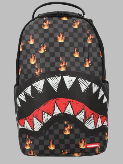 Sprayground Scribble Fire Check Backpack In Multicolor