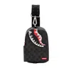 Sprayground Scribble Shark Backpack Sling In Black