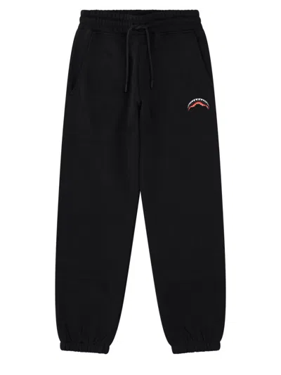 Sprayground Shark Baggy Pants In 100% Cotton In Black