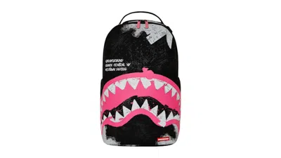 Pre-owned Sprayground Shark Central Acrylic Art Dlx Cotton Backpack In Multi