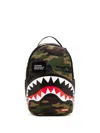 Sprayground Shark Central Camo Backpack In Green
