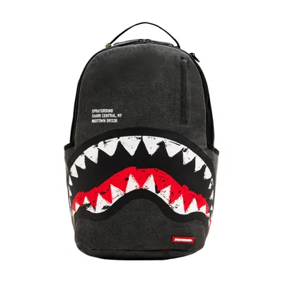 Pre-owned Sprayground Shark Central Denim Backpack 'black' | Men's Size Onesize