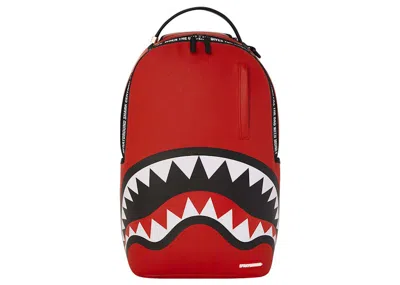 Pre-owned Sprayground Shark Central Holdin Down The City Dlxsv Backpack In Red/black