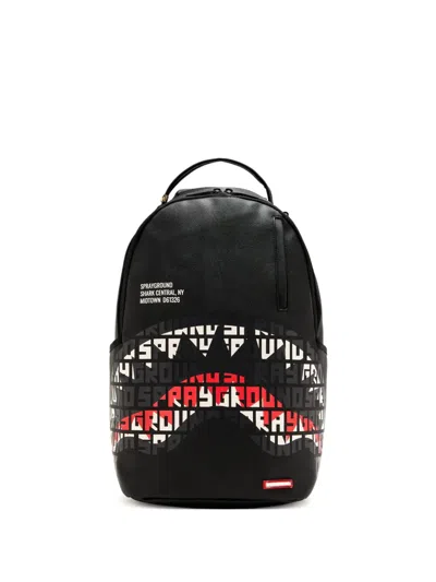 Sprayground Shark Central Infinity Mouth Graphic-print Backpack In Black