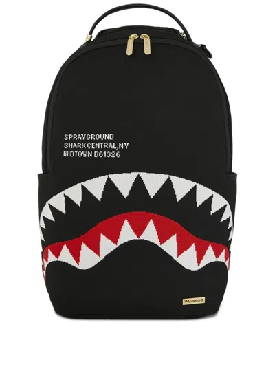 Sprayground Shark Central Knit Backpack In Black