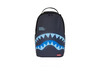 Pre-owned Sprayground Shark Central Late Arrival Dlxsv Backpack In Midnight Blue
