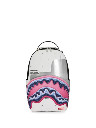 Sprayground Shark Central Liquid Chrome Backpack In Multi