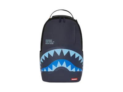 Pre-owned Sprayground Shark Central Midnight Dlxsv Backpack In Blue