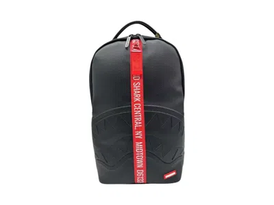 Pre-owned Sprayground Shark Central Next Stop Zip Dlxsv Backpck Backpack In Black
