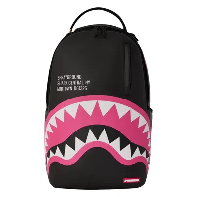 Pre-owned Sprayground Shark Central Pink Dlxsv Backpack 'black/pink' | Men's Size Onesize