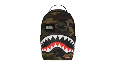 Pre-owned Sprayground Shark Central Rogue Backpack In Camo In Multi
