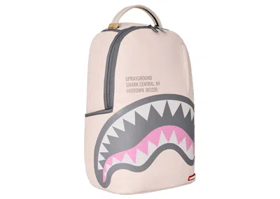 Pre-owned Sprayground Shark Central Rose Dlxsv Backpack In White/black