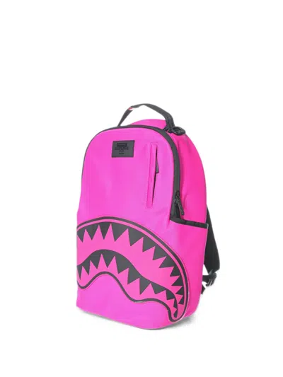 Sprayground Shark Central Stencil-print Backpack In Pink