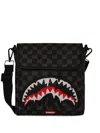 Sprayground Shark-checkered Shoulder Bag In Black