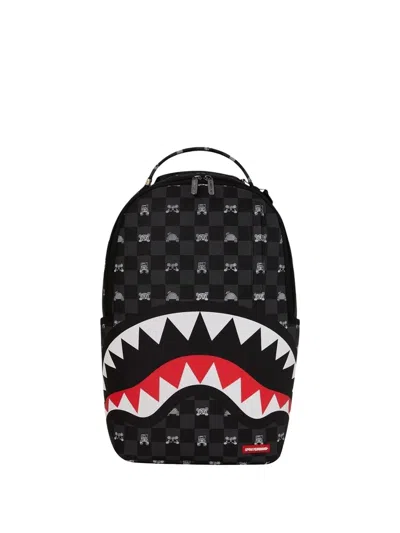 Sprayground Shark Check-pattern Backpack In Black