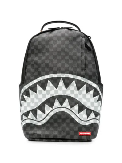 Sprayground Shark Drip Check Backpack In Brown