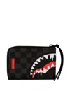 Sprayground Shark-face Checkered Wallet In Black