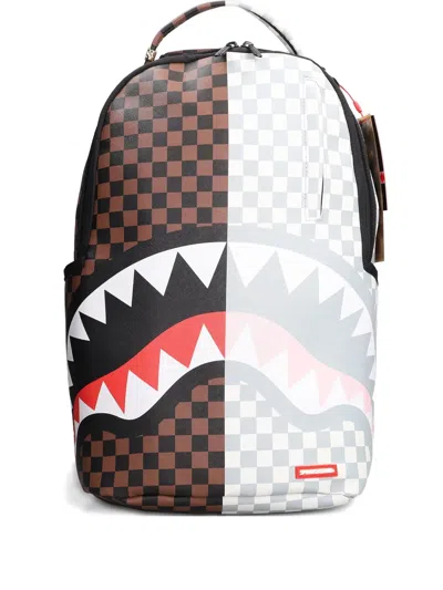 Sprayground Shark-face Two-tone Backpack In Brown