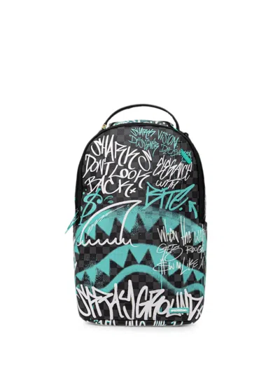 Sprayground Shark Graffiti-print Backpack In Multi