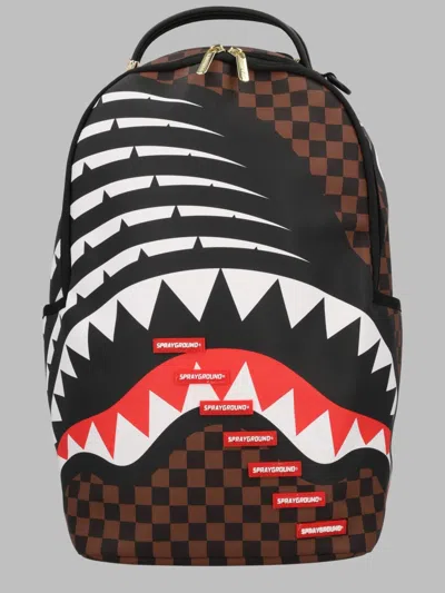 Sprayground Shark Graphic Factory Error Backpack For Kids In Brown